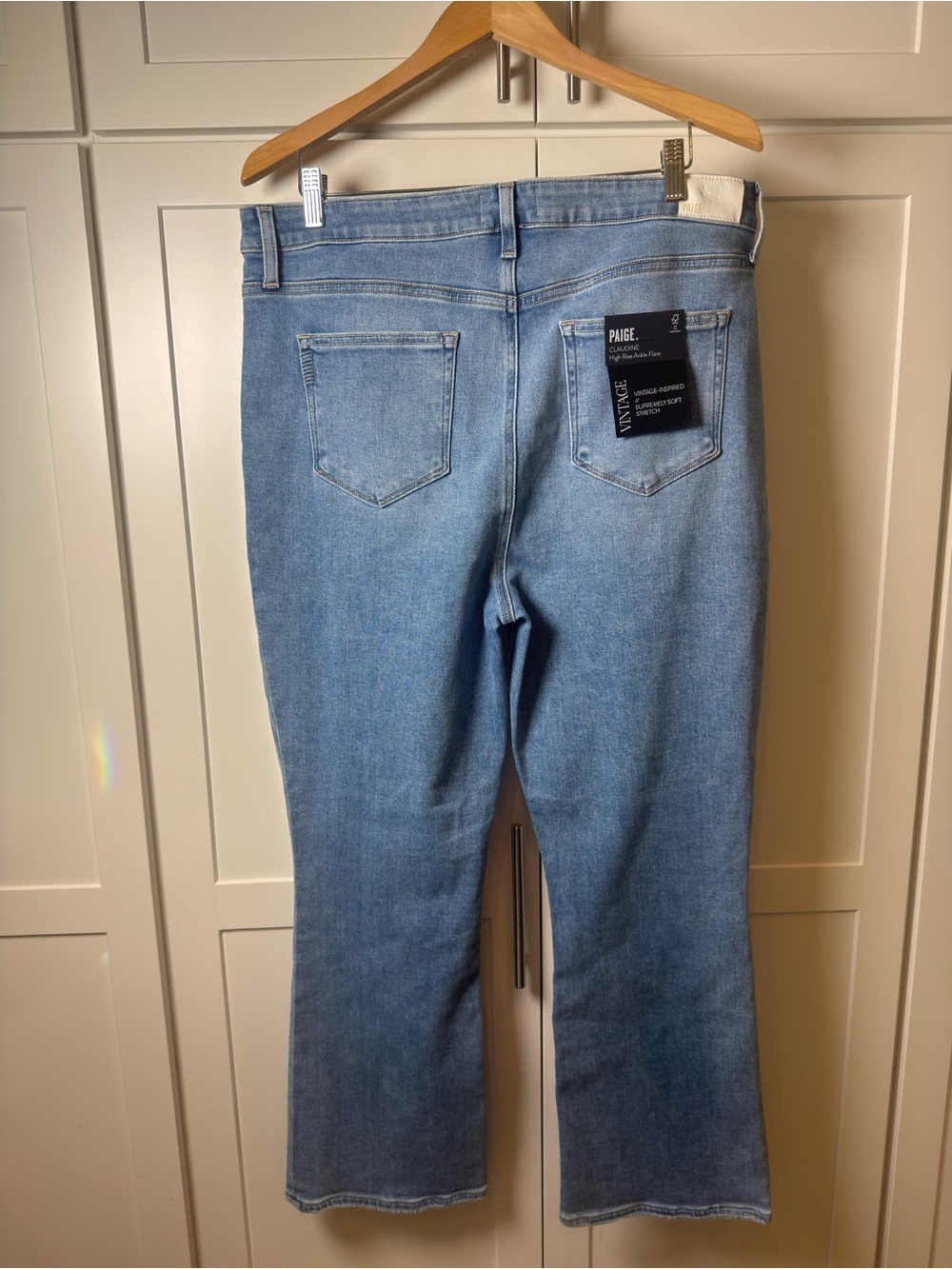 PAIGE Claudine High Rise Ankle Flare Jeans Light Blue NWT Size 34 - Picture 6 of 16